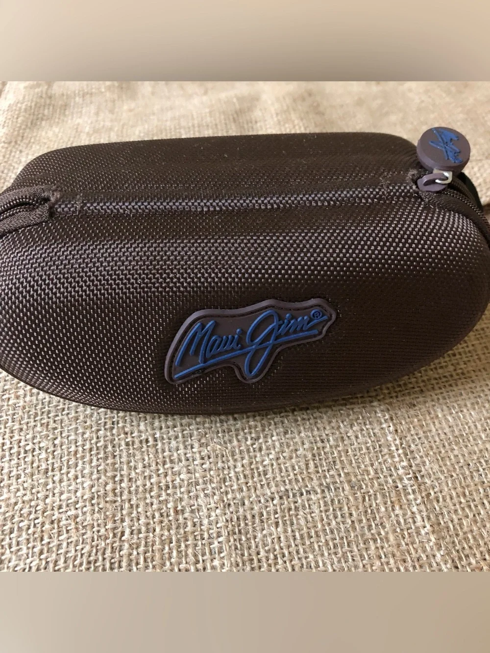 Maui Jim Brown Textured Eyeglasses/Sunglasses Case with Blue Logo - Like NEW!